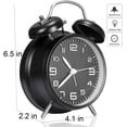 thumbnail image 2 of 4 inches Twin Bell Alarm Clock for Heavy Sleepers,Loud Alarm Clock with Backlight for Bedroom,Battery Operated, Stereoscopic Dial（Black）, 2 of 7