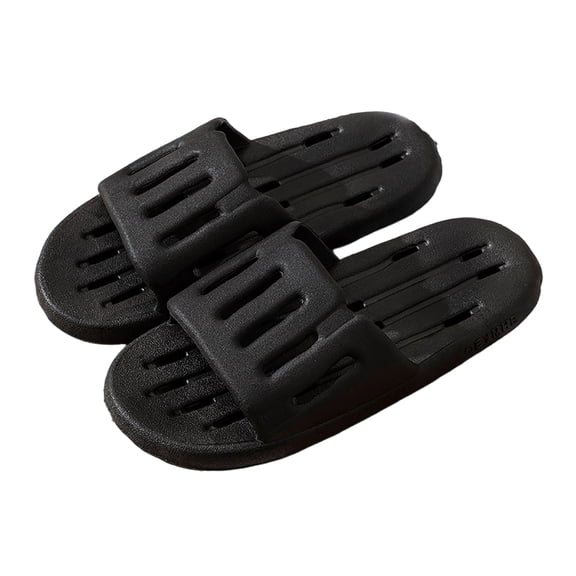 Breathable PVC Slides for Men Women, Waterproof Perforated Unisex Slippers, Indoor Outdoor House Pool Slides with Arch Support, Black (Size 40-44),Size 40
