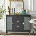 thumbnail image 2 of TMS Wescott 47.6" Wide Mid-Century Sideboard with Tempered Glass Doors, Black, 2 of 6