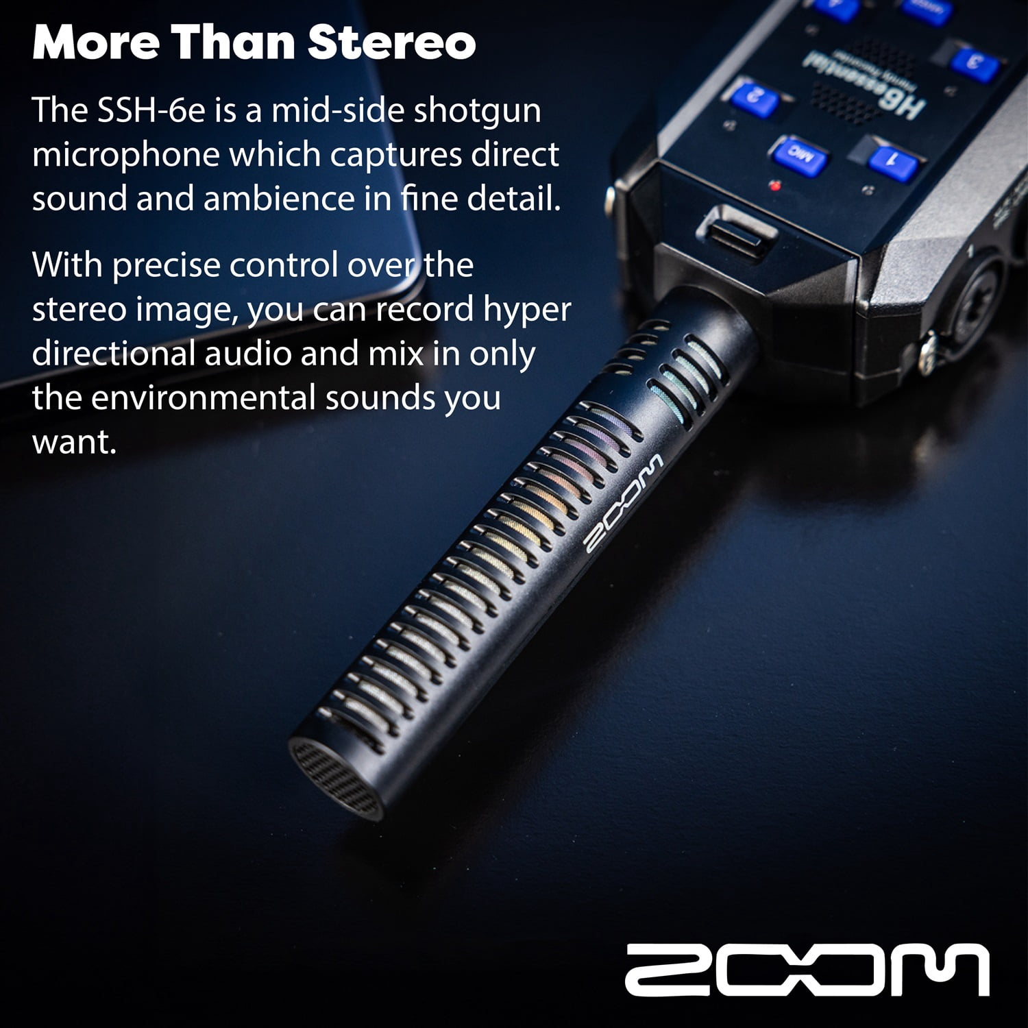 Zoom H6 Essential Handy Recorder Bundle with Zoom Stereo Shotgun Mic Capsule, Podcast Mic, Headphones, XLR Cable, Tabletop Stands, Windscreen, Cables, 2X 64GB micro SD Memory Card