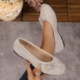 thumbnail image 4 of Willtoo Womens Bow Decor Flats Ballet Shoes Round Toe Slip On Loafers Soft Comfort Lightweight Casual Non Slip Walking Shoes, 4 of 6