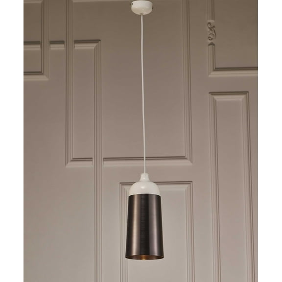 6" X 6" X 12" Silver Aluminum Pendant Lamp