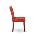 thumbnail image 4 of ABP3T72 Abbott Parson Chair With Mahogany Leg And Pu Leather Color Firebrick Red - Set of 2, 4 of 7