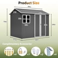 thumbnail image 3 of 8' x 6' Oversized Steel Storage Shed with Window, Lockable Double Doors & Sloped Roof, Heavy Duty Outdoor Garden Shed for Tools, Bikes & Equipment, Dark Gray, 3 of 7