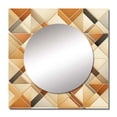 thumbnail image 2 of Designart "Rustic Geometric Lattices In Beige And Brown" 0 Beige Large Square Mirror - Square Bedroom Mirror Printed Wall Decor - Modern Square Printed Wall Mirror Art, 2 of 5