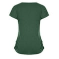 thumbnail image 4 of Pejock Women's Zip Short Sleeve Lightweight Sweatshirts Solid Hedging Blouses Shirts Tops Green 3XL (US Size:14), 4 of 5