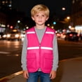 thumbnail image 6 of Kids Zipper Up Mesh HI VIS Reflective Vests Boys Girls Safety Vest Reflective High Visibility Vest with Pockets for Cycling Skiing, 6 of 6
