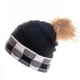 thumbnail image 2 of Babysbule Hats for Women Winter Womens Winter Knitted Beanie Hat Faux-Fur Pom Fleece Lined Warm Beanie, 2 of 2
