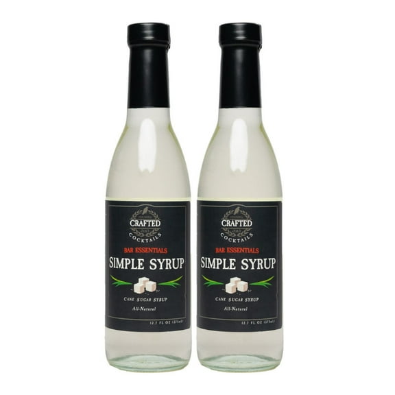 Crafted Cocktails Simple Syrup, 12.7 fl oz, 2 Pack | Made with Real Cane Sugar | Ideal for Cocktails, Mocktails, Coffee, and Classic Drink Recipes