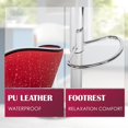 thumbnail image 2 of YRLLENSDAN Adjustable Bar Stools Set of 2 with Back and Footrest Comfy Curved Bar Chairs Set of 2 Kitchen Island Chairs with Metal Base Leather Upholstered Swivel Counter Height Stools,Red, 2 of 7