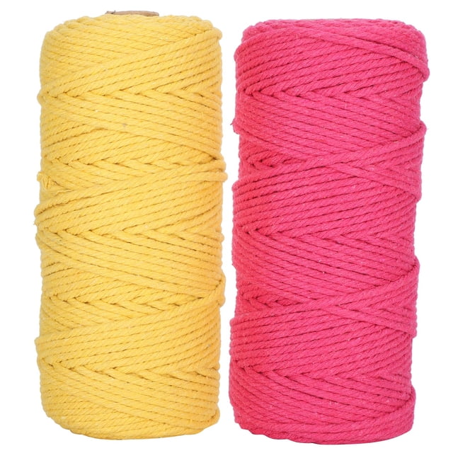 Corde en Coton Naturel Corde Macramé Fil à Tricoter Simple Bricolage 3mm 100 Mètres