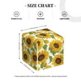 thumbnail image 2 of Leather Tissue Box Cover Square - Sunflowers Aesthetic Floral Waterproof Tissue Box Holder Paper Case Organizer Dispenser for Modern Home Office Room Home Bathroom Decor, 2 of 7