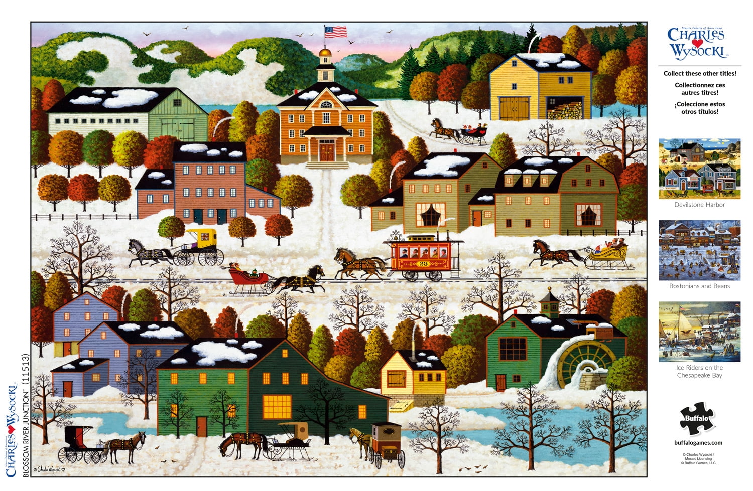 Buffalo Games 1000-Piece Charles Wysocki Blossom River Junction Jigsaw Puzzle