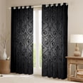 thumbnail image 2 of jejeloiu Vinatge Baroque Floral Black Out Curtains,Boho Bohemian Theme Curtains Pack of 2 (42x63 Each),Black Damsk Print Bedroom Curtains For Men Women,Ultra Soft Home Decor, 2 of 6