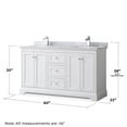 thumbnail image 6 of Wyndham Collection 60" Wood Double Bathroom Vanity with Mirror in White, 6 of 6