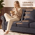 thumbnail image 4 of Poshby Living Room Furniture Set of 2 with Accent Chairs(1pc) and Loveseat(1pc), Fabric Material for Living Room, Red Brown, 4 of 8