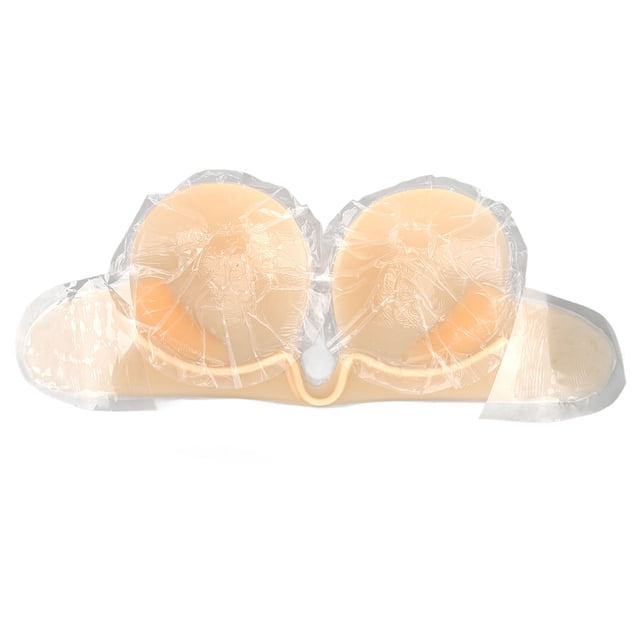 Sujetador de silicona adhesivo de una pieza, push up, sin tirantes, sin costuras, para vestido de novia D