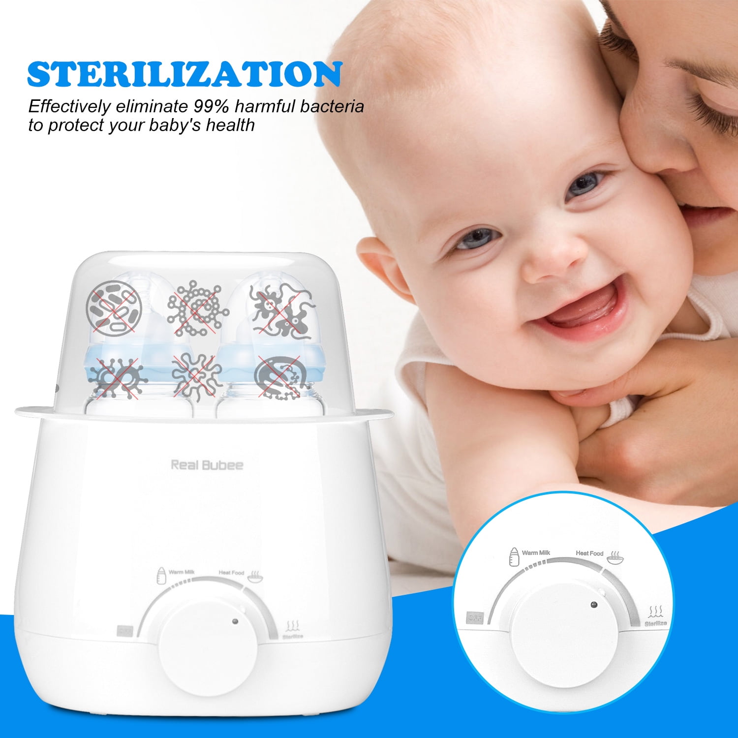 Real Bubee Double Baby Bottle Warmer and Bottle Sterilizer