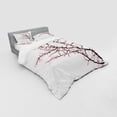 thumbnail image 3 of Floral Duvet Cover Set, Cherry Branch with Pink Blossom Traditional Style Illustration Asia Culture Themed, Bedding Set with Shams and Fitted Sheet, 3 Sizes, by Ambesonne, 3 of 3