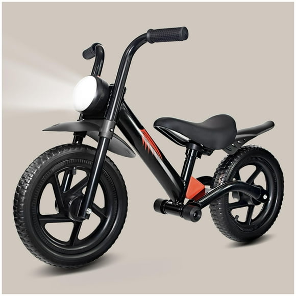 KRIDDO Kids Balance Bike for 2-5 Years with Front Light Upgraded Tires for All Terrain Upgraded Bearing for Smooth and Stable Riding Front and Rear Fenders Adjustable Seat Black
