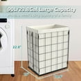 thumbnail image 2 of Laundry Hamper, 90L Collapsible Laundry Basket, Metal Wire Frame Clothes Hamper, Removable Liner Bags, for Laundry Room, Bedroom, Bathroom, White, 2 of 4