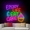 thumbnail image 4 of Handmadetneonsign Enjoy Life And Eat Cake Neon Sign, Cupcake Wall Art Decor, Cake Shop Wall Decor 64907, 4 of 5