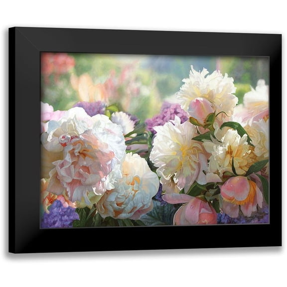 Kopania, Zbigniew 14x12 Black Modern Framed Museum Art Print Titled - Peonies in the Morning