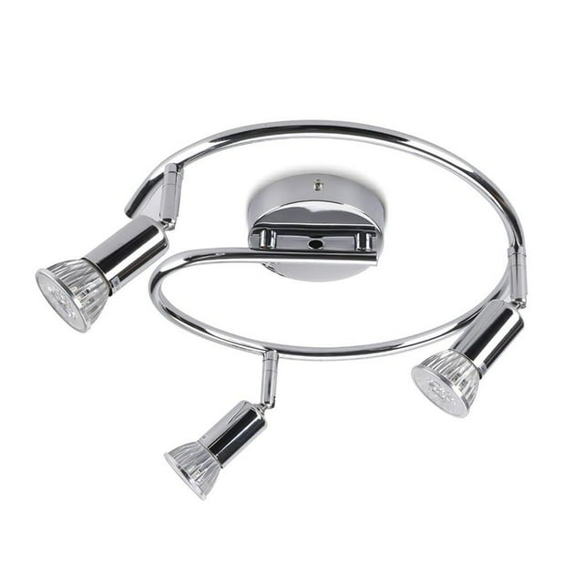 Lampe de Plafond LED Projecteur de Plafond 3 Ampoules Pivotantes Chromées GU10