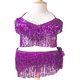 thumbnail image 4 of Traje de danza del vientre, traje de baile de jazz sexy, traje de baile de tubo de acero, uniforme con borlas de lentejuelas, traje de escenario, 4 of 4