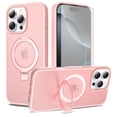 thumbnail image 1 of Asuwish Phone Case for iPhone 16 Pro Max 6.9 inch Tempered Glass Screen Protector Magnetic Folding Stand Frosted Translucent Rugged Shockproof Protective Cell Cover i Phone 16ProMax Women Men Pink, 1 of 7