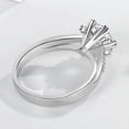thumbnail image 4 of Round Cut 6-Claw AAA CZ 925 Silver Band Women's Engagement Wedding Ring Size 4-9, 4 of 5