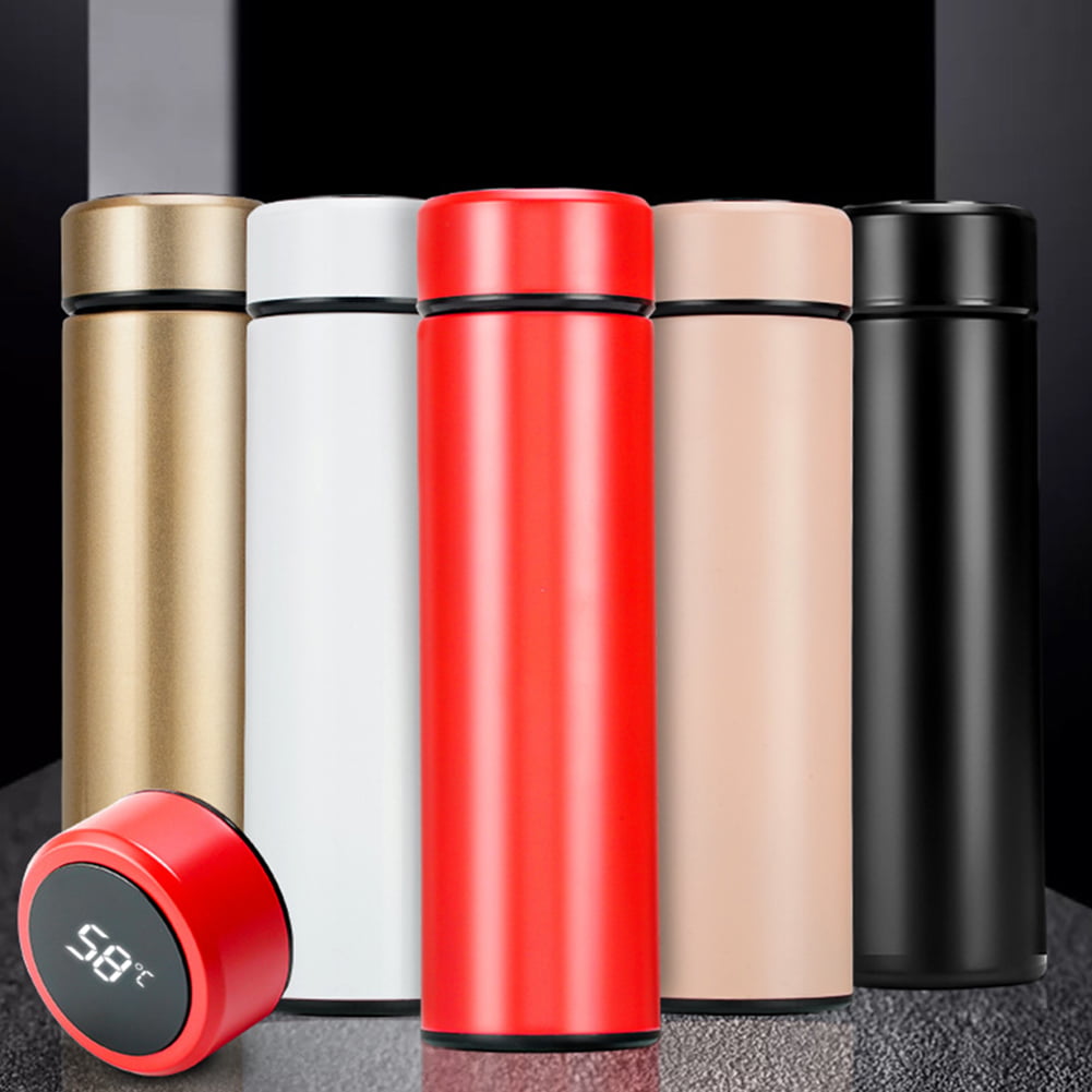 Thermos Cup Topmate Smart Bottle con Display della Temperatura Vuoto in Acciaio Inossidabile Isolato Timing Remind Drinking Carry-on Cup Touch Screen LCD Bianco 