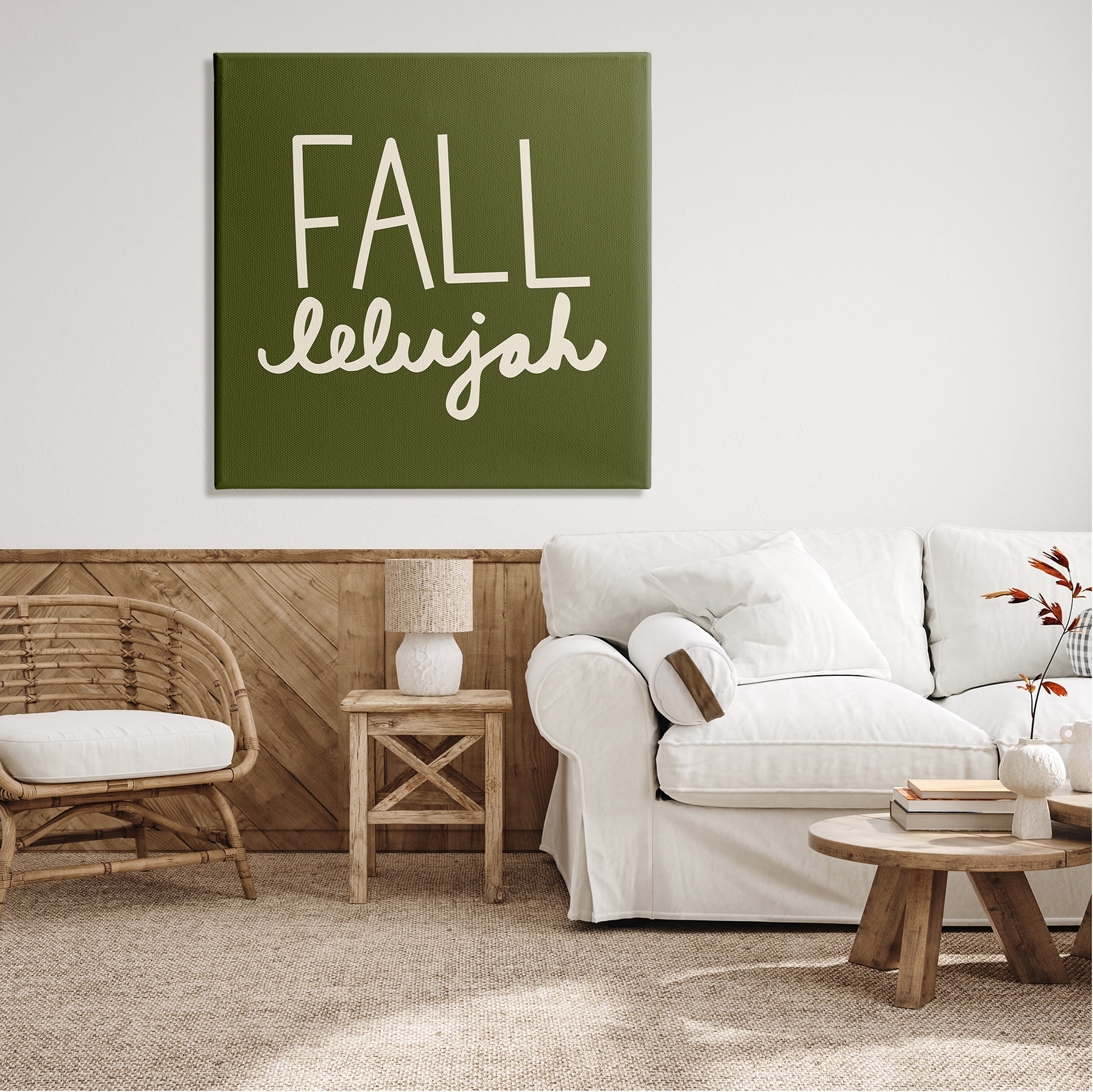 Stupell Industries Fall-lelujah Autumn Phrase Holiday Painting Gallery Wrapped Canvas Print Wall Art, 36 x 36
