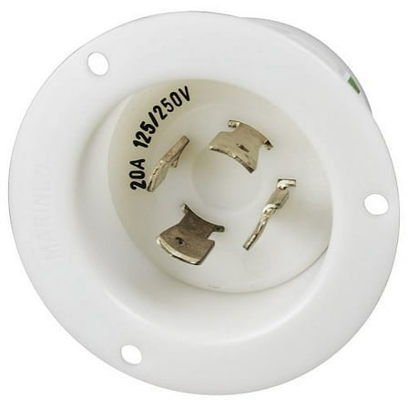 2014FI 20A 125/250V 3P 4W (L14-20R) NEMA Inlet - White Body in A Black Housing