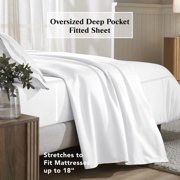 Superior Egyptian Cotton Deep Pocket 650 TC Sheet Set, Olympic Queen, White