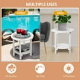 thumbnail image 7 of Nalone 2-Layer Outdoor Side Table, HDPE Weather-Resistant Adirondack Coffee Side Patio End Table for Living Room Bedroom, Outdoor Side Table Outside, White, 7 of 7