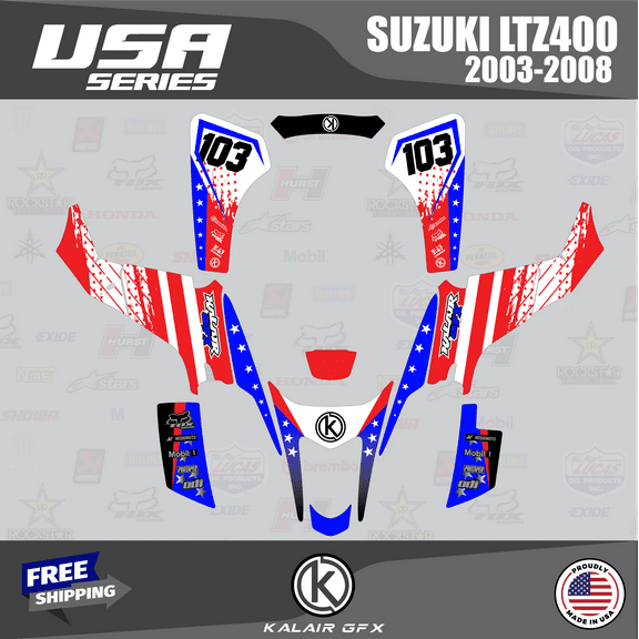 Kalair GFX Graphics Kit for Suzuki LTZ400 (2003-2008) Usa Series