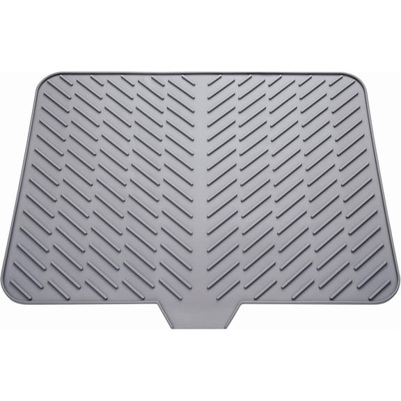 Silicone Drying Mat, 23"X17" With Built-in Drain Lip,Heat-Resistant,Eco-friendly,Hygienic Drying Pad,Leak-Proof and Non-Slip,Silicone Dish Drying Mat for Kitchen Counter or Sink(Gray 23X17)