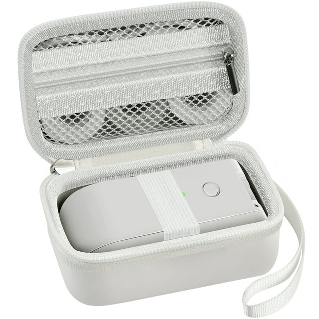 Label Makers Case Compatible with MakeID Label Maker Machine and Taps, Mini Sticker Maker Labeling Printer Storage Organizer Ivory
