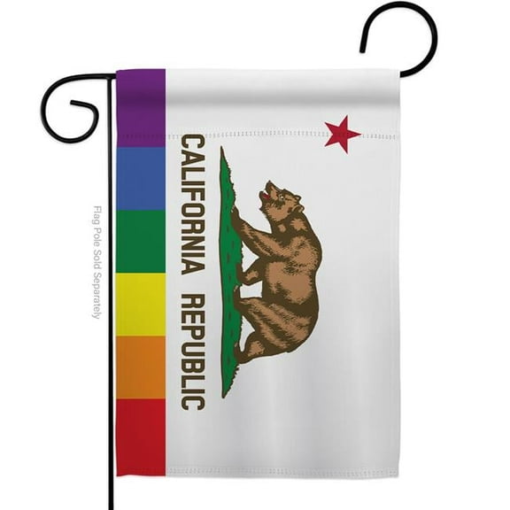 Americana Home & Garden G149680-BO California Republic Pride Support 13 x 18.5 in. Double-Sided Decorative Horizontal Garden Flags for House Decoration Banner Yard Gift