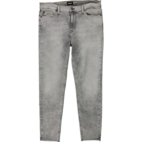 Hudson Womens Ripped Raw Hem Skinny Fit Jeans, Grey, 28
