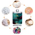 thumbnail image 4 of WOBOGO Teal and Burgundy Gilt Pattern Transparent Plastic Jar 2pcs Cotton Swabs Balls Pads Floss Stick Dispenser Bathroom Vanity Storage Organizer, 4 of 7