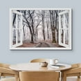 thumbnail image 3 of wall26 Canvas Print Wall Art Window View Rustic Winter Snow Forest Tree Path Wilderness Nature Photography Realism Scenic Landscape Colorful Multicolor for Living Room, Bedroom, Office - 24"x36&, 3 of 5