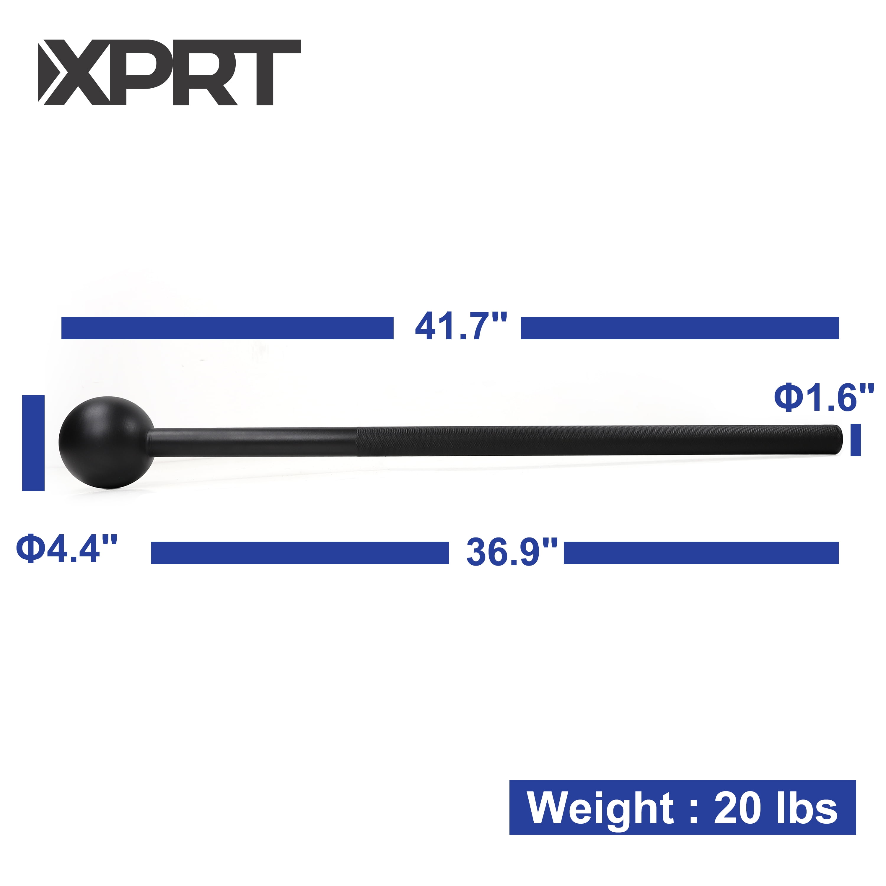 XPRT Fitness Steel Macebell for Upper Body and Core Strength Training | Conditioning and Resistance Training Tool | Versatile Workout Equipment for Functional Fitness and Muscle Development, 20 lb.