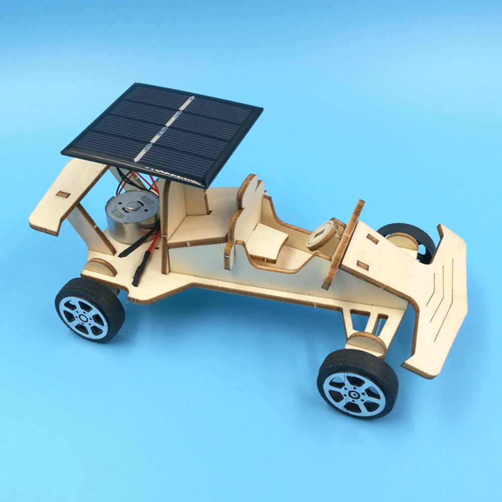 Blue Panzisun DIY Assemble Toy Solar Car Set Science Educational Experiment Kit Training Hand-on Skills Creativity Stem for Kids Students Adults Teens