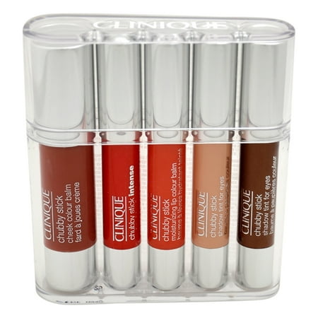 Chubby Sticks For Cheeks, Eyes & Lips Set by Clinique for Women - 5 Pc (Best Chubby Stick Color)
