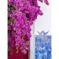 thumbnail image 2 of Eggers, Julie 25x32 Black Ornate Wood Framed with Double Matting Museum Art Print Titled - Portugal-Lisbon-Pink flowers of Bougainvillea plant and historical building next to Miradouro de Sa, 2 of 4