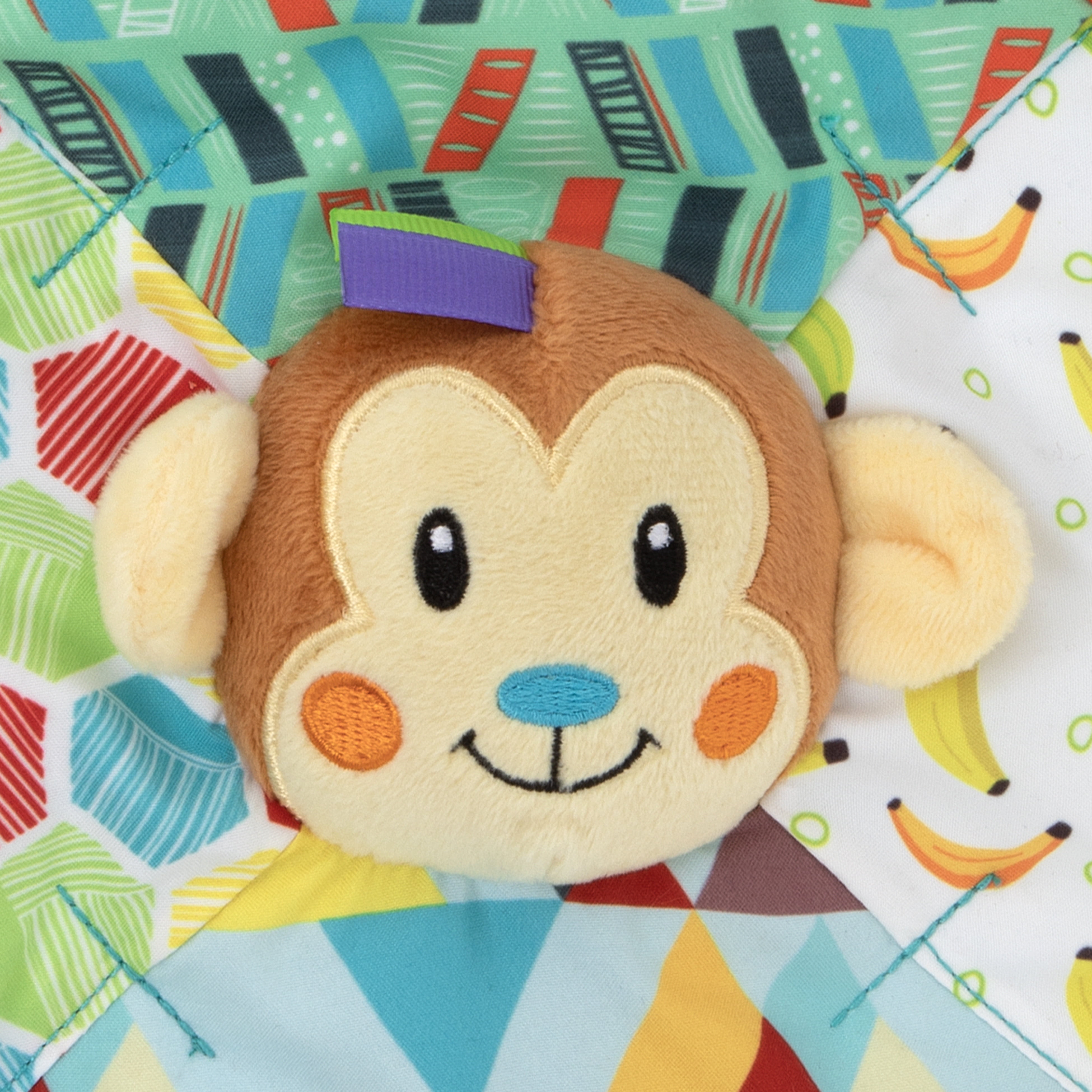 Nuby Plush Teether Teething Blankie, Monkey