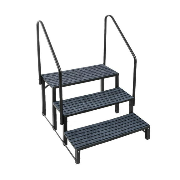 ZHON 3 Step RV Stairs with Handrail Outdoor RV Ladders 3 Step Outdoor RV Ladders Hot Tub Spa Steps RV Steps Mobile Home Stairs for Easy Access everywhere