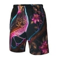 thumbnail image 2 of Yiaed Glowing Leaf Bird Print Men's Swim Trunks with Lining Quick Dry Sports Shorts Beach Shorts Boardshorts-X-Large, 2 of 5